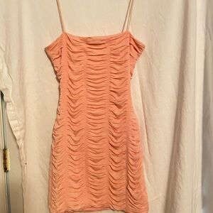 Windsor Peach Ruched Mini Dress